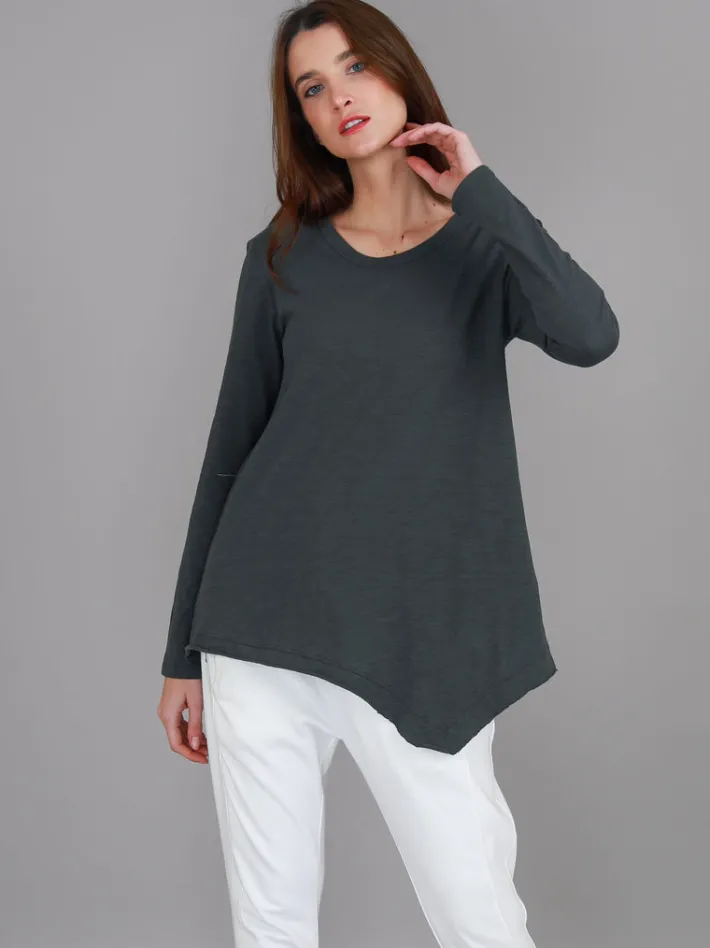 3rd Story Adelaide Asymmetrical Hem T Shirt< Long Sleeves