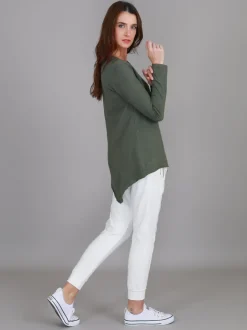3rd Story Adelaide Asymmetrical Hem T Shirt< Long Sleeves