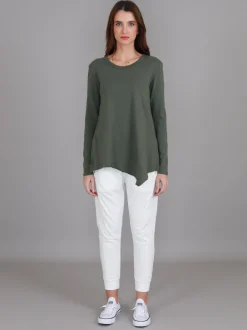 3rd Story Adelaide Asymmetrical Hem T Shirt< Long Sleeves