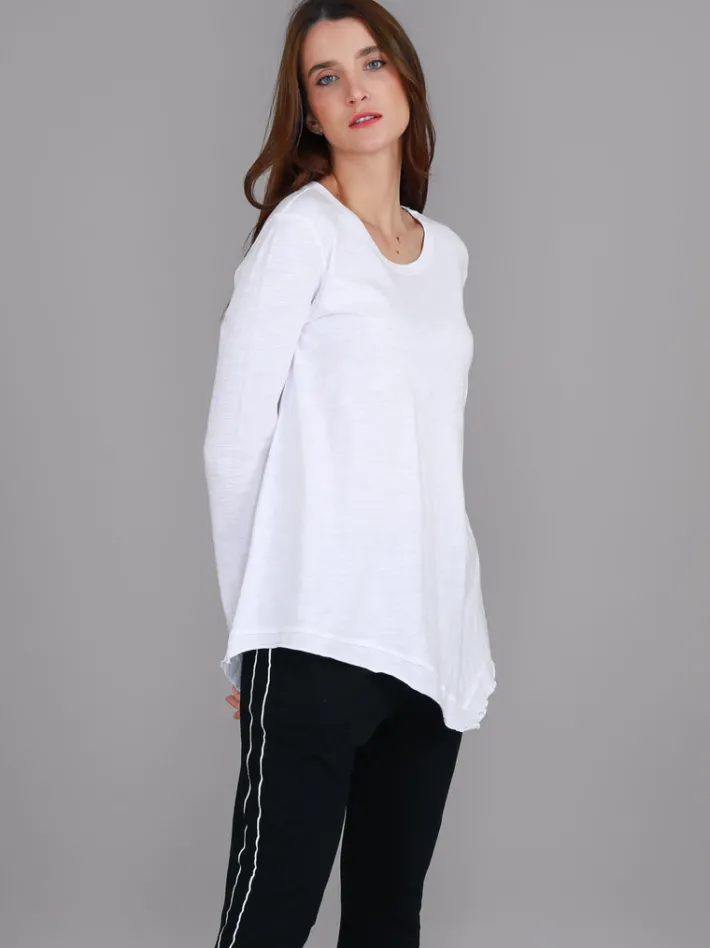 3rd Story Adelaide Asymmetrical Hem T Shirt< Long Sleeves