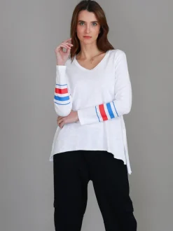 3rd Story Alberta Triple Stripe Band T Shirt< Long Sleeves