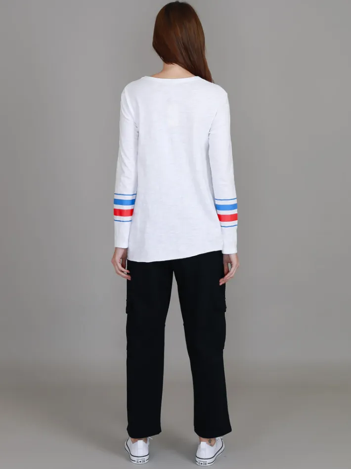 3rd Story Alberta Triple Stripe Band T Shirt< Long Sleeves