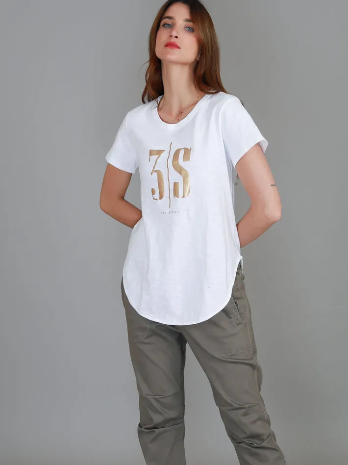 3rd Story Alexis gold Logo S/S Tee< Short Sleeves