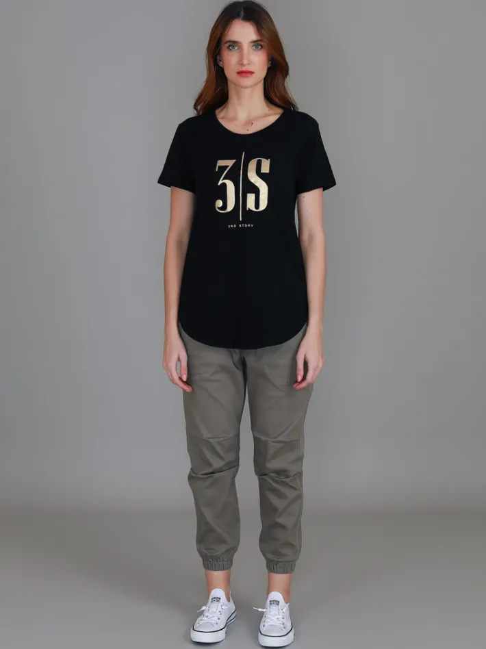 3rd Story Alexis gold Logo S/S Tee< Short Sleeves