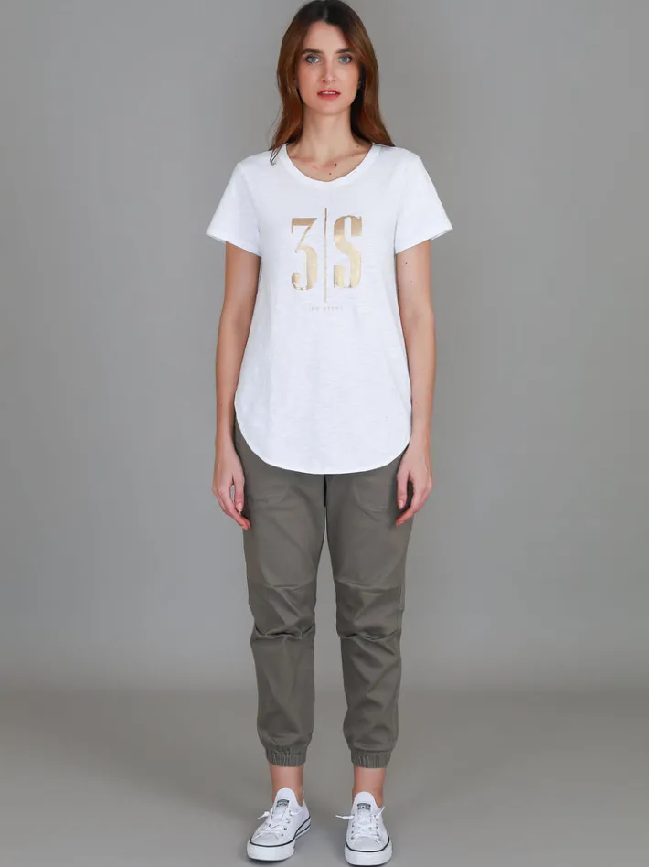 3rd Story Alexis gold Logo S/S Tee< Short Sleeves