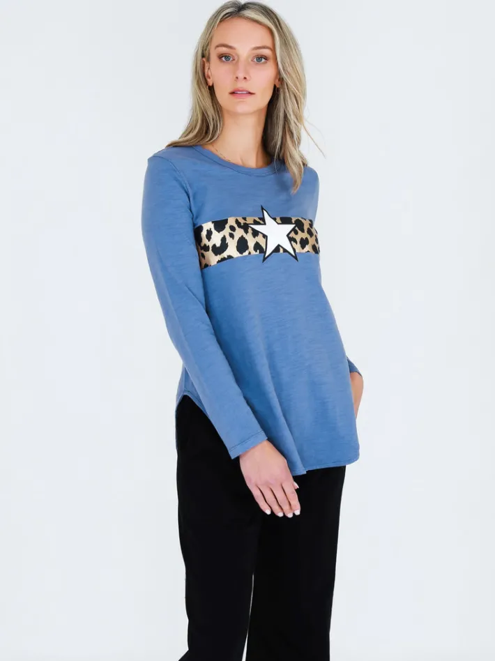 3rd Story Alvie Leopard Print Long Sleeve T Shirt< Long Sleeves