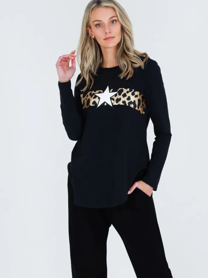3rd Story Alvie Leopard Print Long Sleeve T Shirt< Long Sleeves