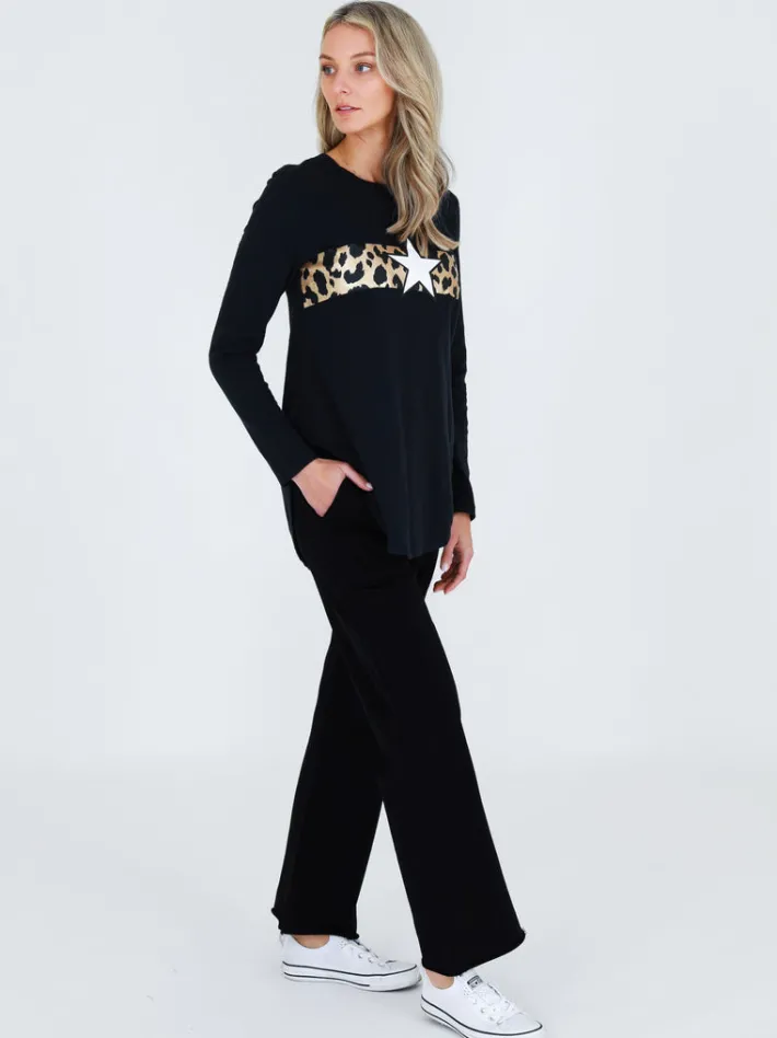 3rd Story Alvie Leopard Print Long Sleeve T Shirt< Long Sleeves