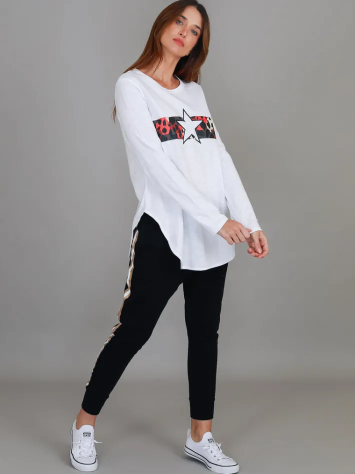 3rd Story Alvie Leopard Star Long Sleeve T Shirt< Long Sleeves