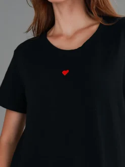 3rd Story Amelie Mini Heart Embroidery T Shirt< Short Sleeves