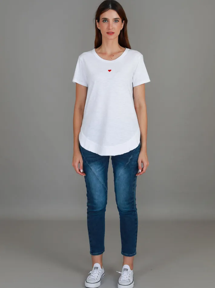 3rd Story Amelie Mini Heart Embroidery T Shirt< Short Sleeves