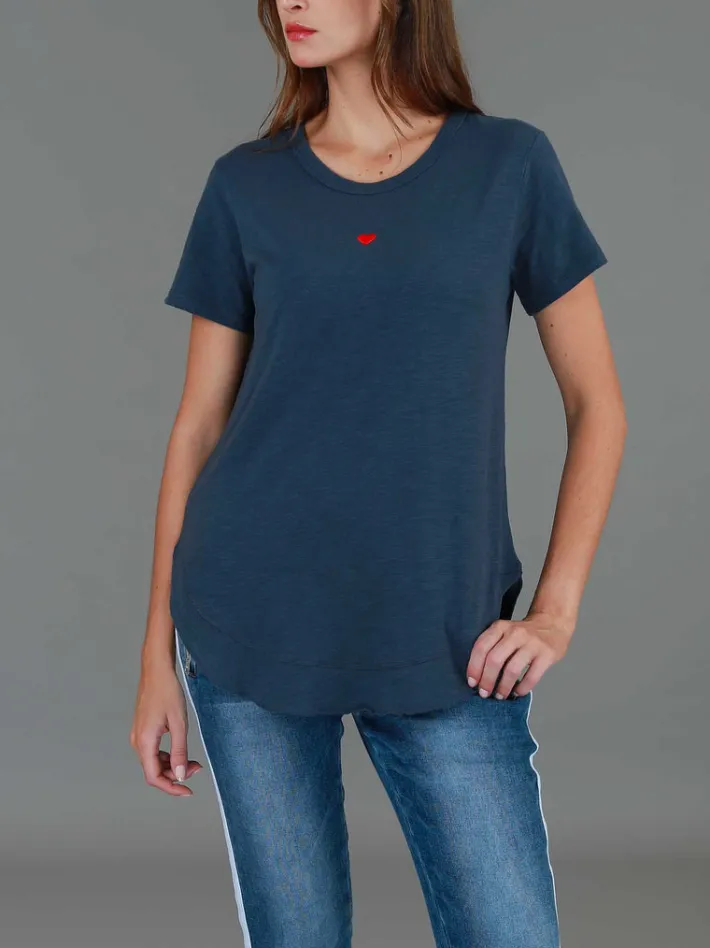 3rd Story Amelie Mini Heart Embroidery T Shirt< Short Sleeves