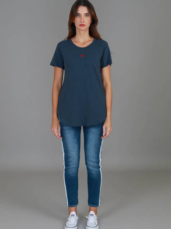 3rd Story Amelie Mini Heart Embroidery T Shirt< Short Sleeves