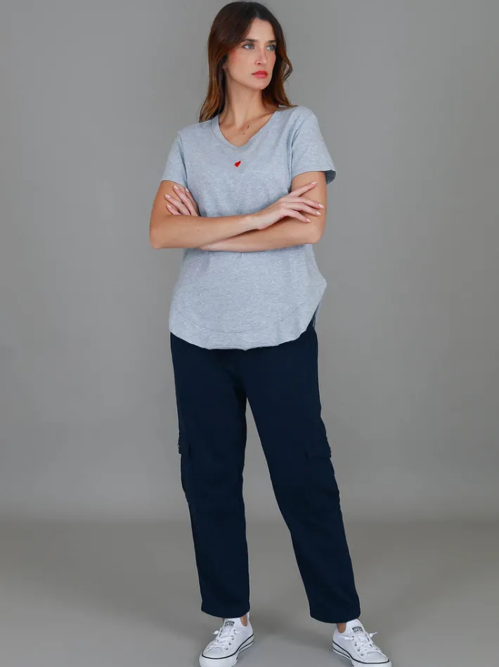3rd Story Amelie Mini Heart Embroidery T Shirt< Short Sleeves