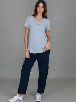 3rd Story Amelie Mini Heart Embroidery T Shirt< Short Sleeves