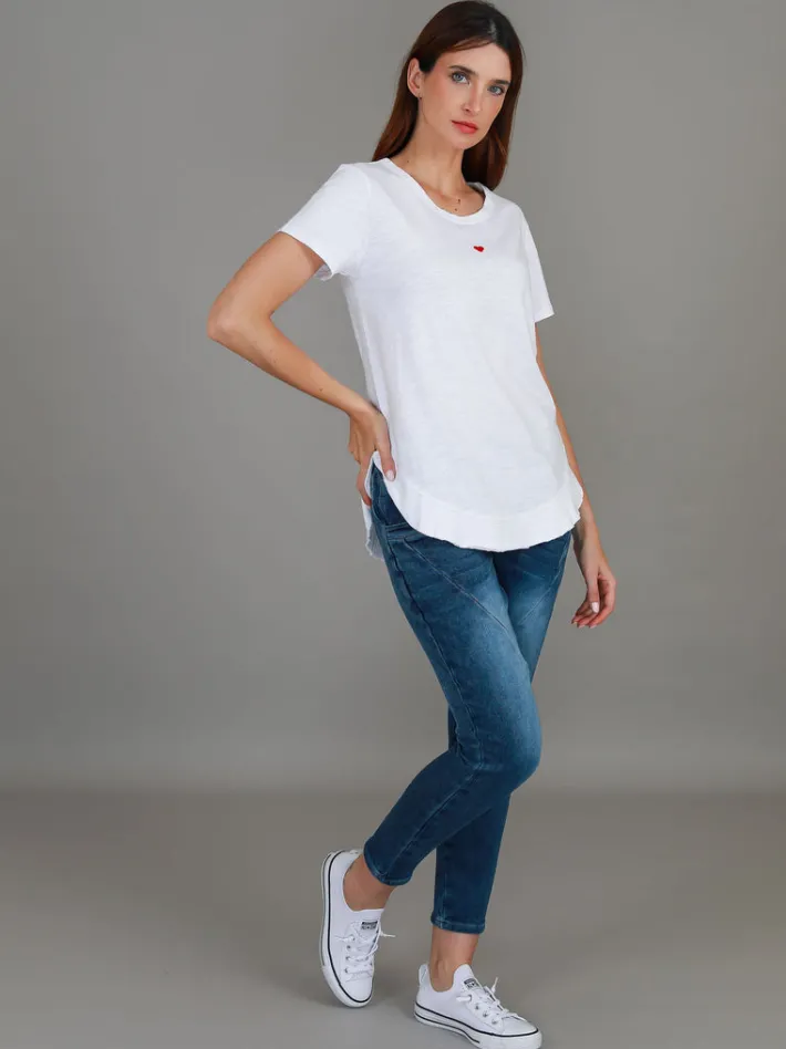 3rd Story Amelie Mini Heart Embroidery T Shirt< Short Sleeves