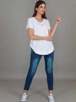 3rd Story Amelie Mini Heart Embroidery T Shirt< Short Sleeves
