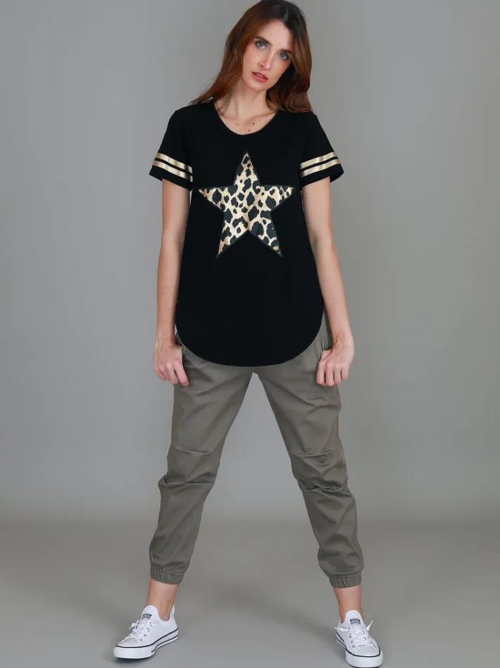 3rd Story Ava Leopard Star Short Sleeve T Shirt< Short Sleeves