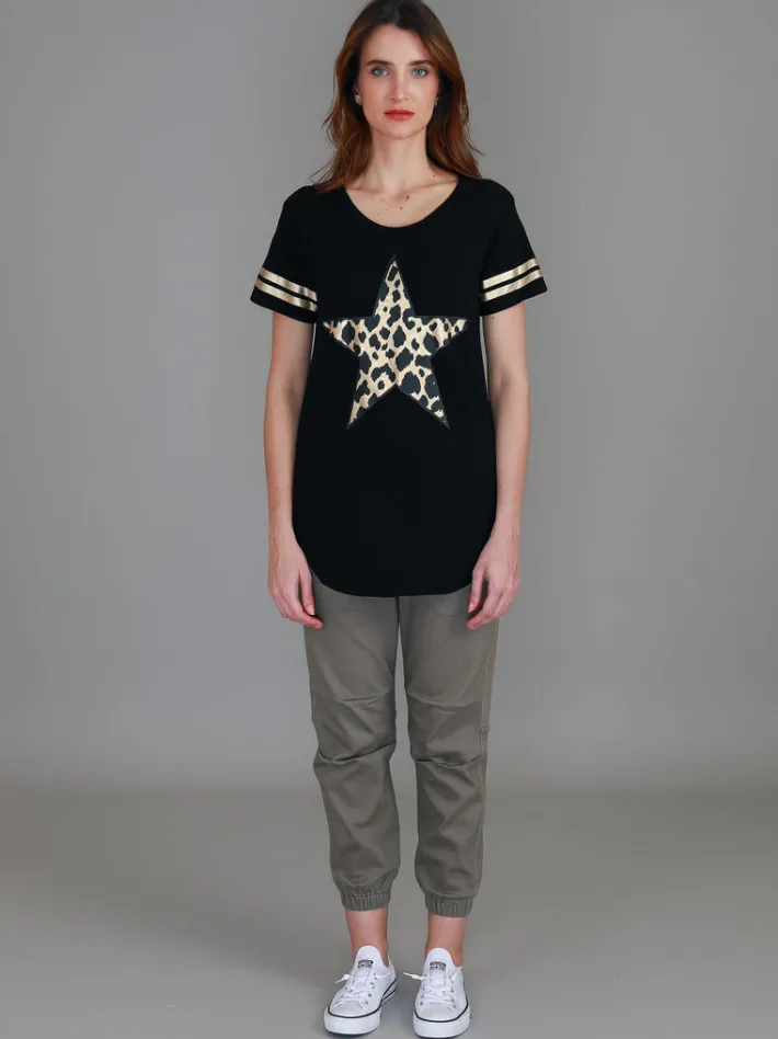 3rd Story Ava Leopard Star Short Sleeve T Shirt< Short Sleeves
