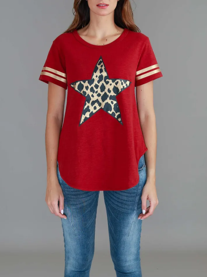 3rd Story Ava Leopard Star Short Sleeve T Shirt< Short Sleeves