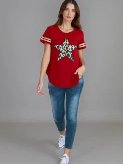 3rd Story Ava Leopard Star Short Sleeve T Shirt< Short Sleeves