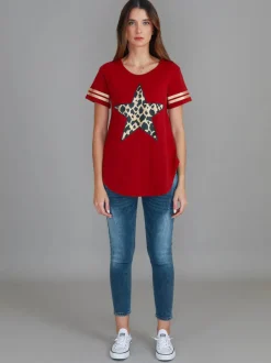 3rd Story Ava Leopard Star Short Sleeve T Shirt< Short Sleeves
