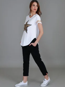 3rd Story Ava Leopard Star Short Sleeve T Shirt< Short Sleeves