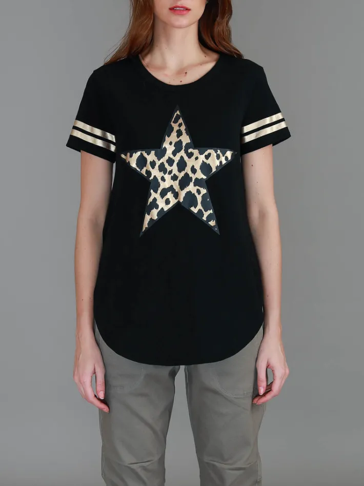 3rd Story Ava Leopard Star Short Sleeve T Shirt< Short Sleeves