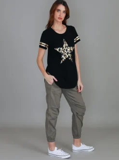 3rd Story Ava Leopard Star Short Sleeve T Shirt< Short Sleeves