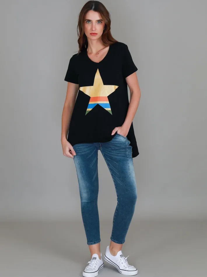 3rd Story Betty Star Stripe T Shirt< Short Sleeves