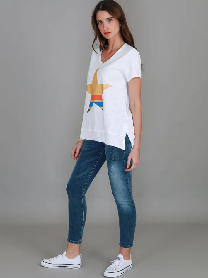 3rd Story Betty Star Stripe T Shirt< Short Sleeves