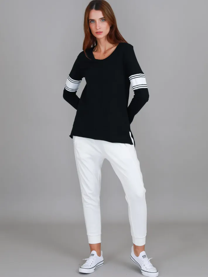 3rd Story Carmel Contrasting Band Long Sleeve T Shirt< Long Sleeves