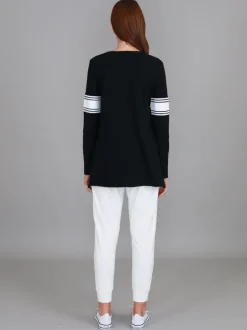 3rd Story Carmel Contrasting Band Long Sleeve T Shirt< Long Sleeves