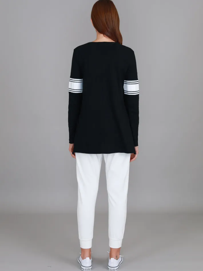 3rd Story Carmel Contrasting Band Long Sleeve T Shirt< Long Sleeves