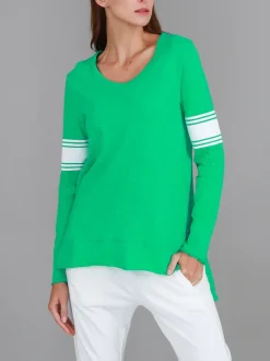3rd Story Carmel Contrasting Band Long Sleeve T Shirt< Long Sleeves