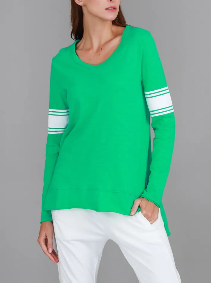 3rd Story Carmel Contrasting Band Long Sleeve T Shirt< Long Sleeves