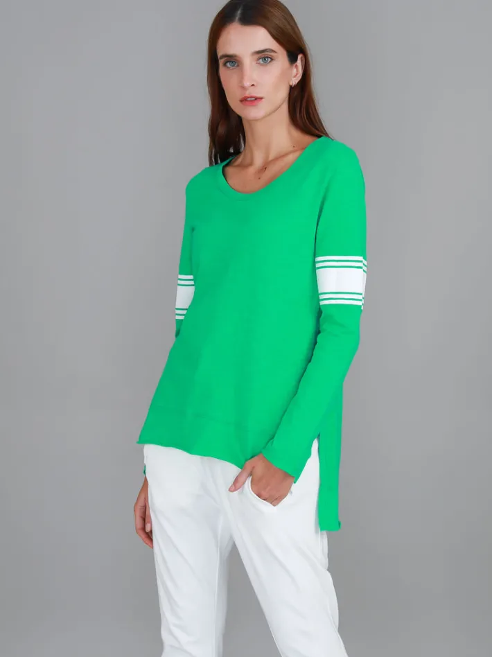 3rd Story Carmel Contrasting Band Long Sleeve T Shirt< Long Sleeves
