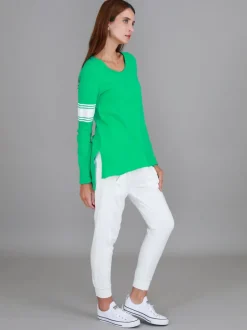 3rd Story Carmel Contrasting Band Long Sleeve T Shirt< Long Sleeves