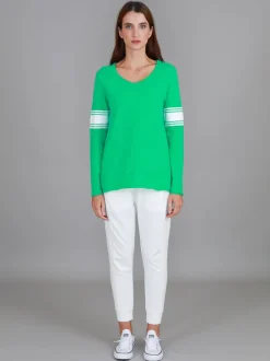 3rd Story Carmel Contrasting Band Long Sleeve T Shirt< Long Sleeves