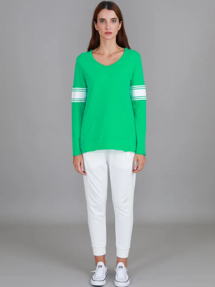 3rd Story Carmel Contrasting Band Long Sleeve T Shirt< Long Sleeves
