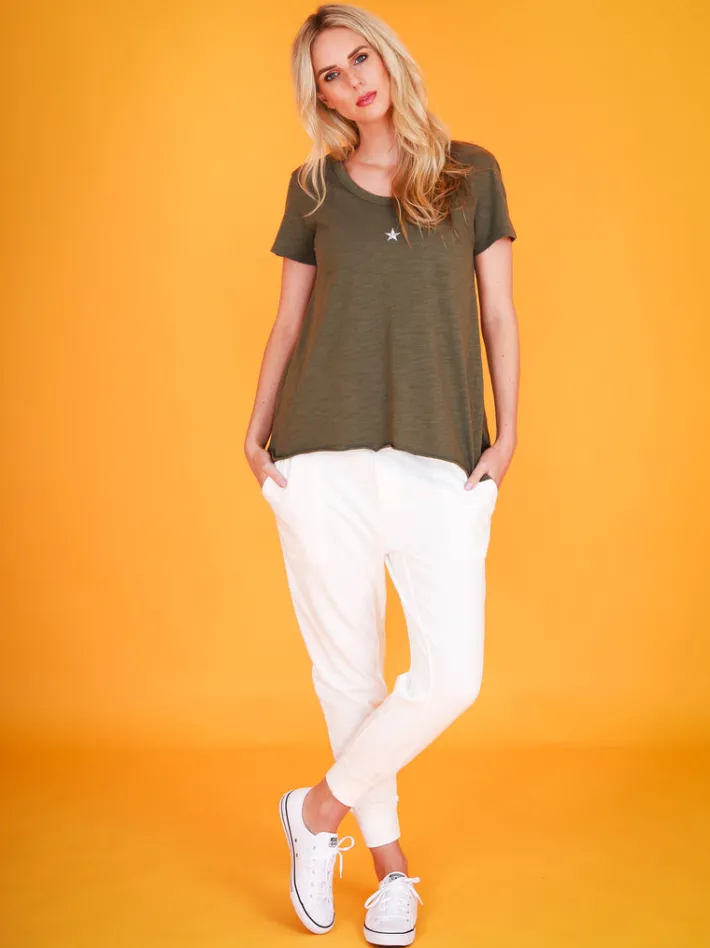3rd Story Cathie Embroidery Star Short Sleeve T Shirt< Short Sleeves