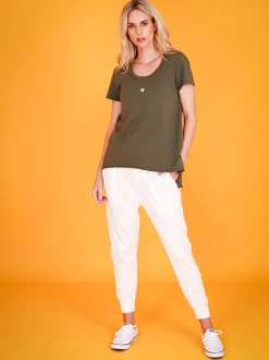 3rd Story Cathie Embroidery Star Short Sleeve T Shirt< Short Sleeves
