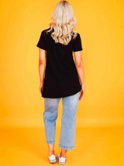 3rd Story Cathie Embroidery Star Short Sleeve T Shirt< Short Sleeves