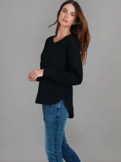3rd Story Charlette Curve Hem Sweatshirt< Sweatshirts|Sweatshirts