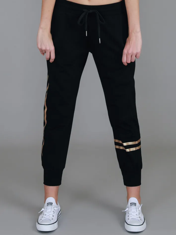 3rd Story Charlise Gold Side Stripe Sweatpants< Joggers|Sweatpants