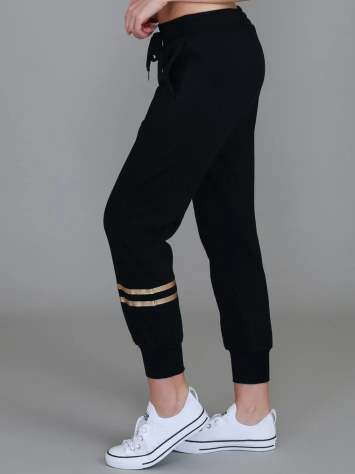3rd Story Charlise Gold Side Stripe Sweatpants< Joggers|Sweatpants