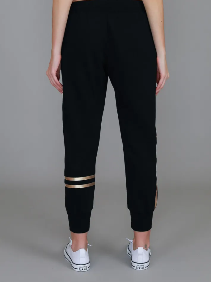 3rd Story Charlise Gold Side Stripe Sweatpants< Joggers|Sweatpants