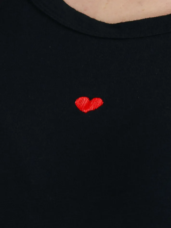 3rd Story Clyde Embroidered Heart T Shirt< Long Sleeves