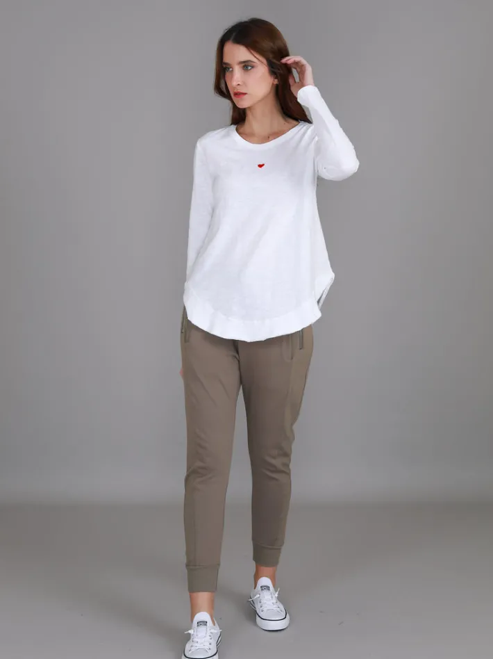 3rd Story Clyde Embroidered Heart T Shirt< Long Sleeves