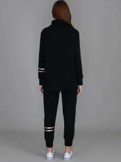 3rd Story Darcy Golden Stripes Funnel Neck Sweatshirt< Sweatshirts|Sweatshirts